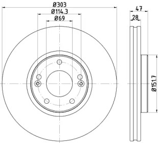 HELLA PAGID 8dd355122501 -  Тормозной диск